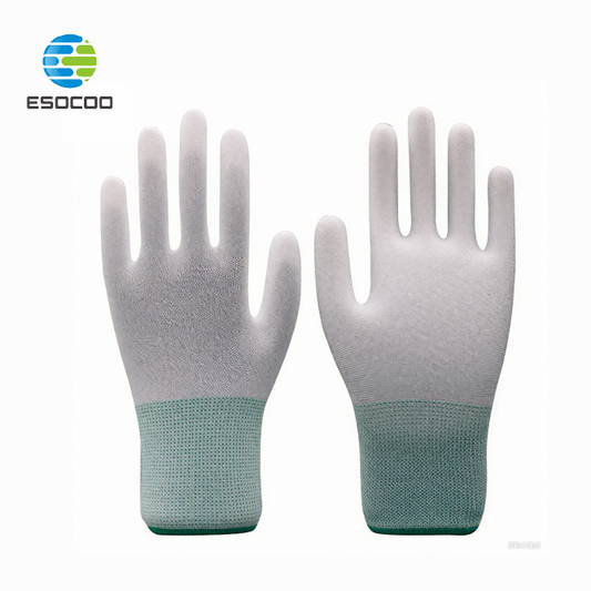 ESD 13G Carbon Fibre Polyester Liner with PU PALM Coating Gloves