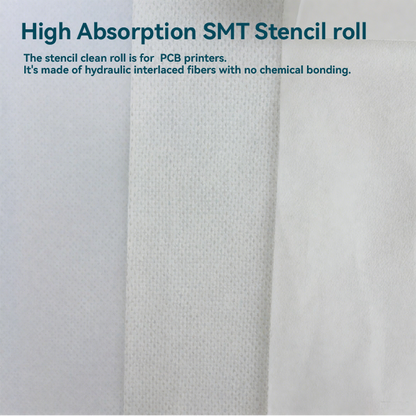 SMT Understencil Wiping Roll-Low Lint, High Absorbency Cleaning Roll for PCB Stencil Printers