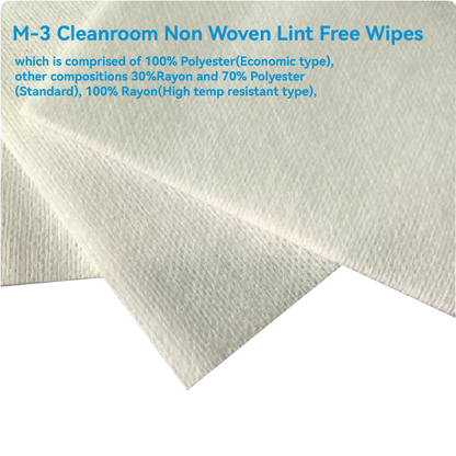 M-3 Industrial Cleanroom Non Woven Lint Free Wipes 35gsm 25X25CM Cleanroom Clean Wiper Paper Wipes