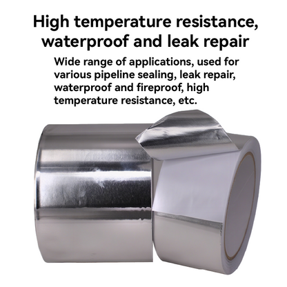 Strong Waterproof Fireproof Heat Resistant Conductive Aluminum Foil Adhesive Tape Trapping Glass Fiber Repair Adhesive Crack Duct Tape Home Renovation Tools
