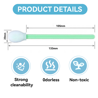 708 Foam Head Green Handle Car Cleaning Cleanroom Swab Round Foam Swab for hard disks, circuit boards, optical lenses, integrated circuits