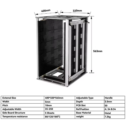 SMT PCB ESD Magazine Rack