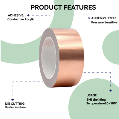 Die Cutting 3mm 5mm Width Self Adhesive Pure Copper Foil Tape For Stained Glass