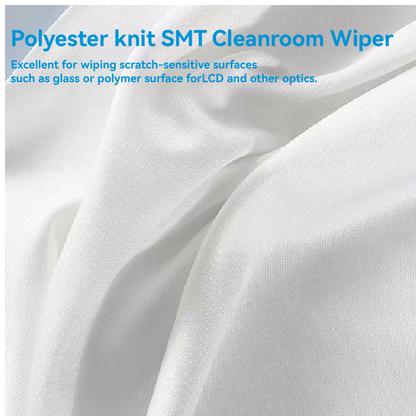 Low Ion Release Wiper 100% Polyester Clenroom Wiping Fabric with High Water Absorption