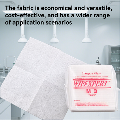M-3 Industrial Cleanroom Non Woven Lint Free Wipes 35gsm 25X25CM Cleanroom Clean Wiper Paper Wipes