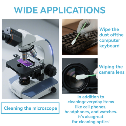 743 Lint Free Green Handle Car Cleaning Cleanroom Swab Flat Square Polyester Swab for hard disks, circuit boards, optical lenses, integrated circuits