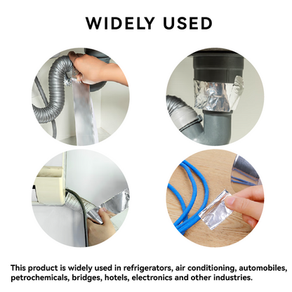 Strong Waterproof Fireproof Heat Resistant Conductive Aluminum Foil Adhesive Tape Trapping Glass Fiber Repair Adhesive Crack Duct Tape Home Renovation Tools